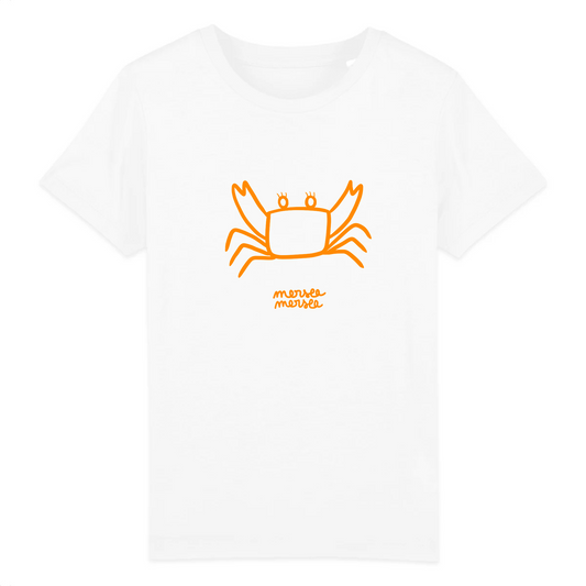 t-shirt enfant crabe orange coton bio