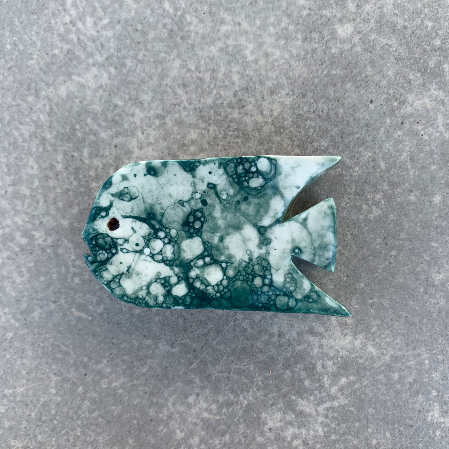 céramique unique poisson ange bleu vert