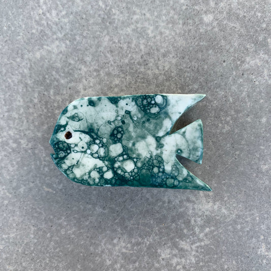 céramique unique poisson ange bleu vert